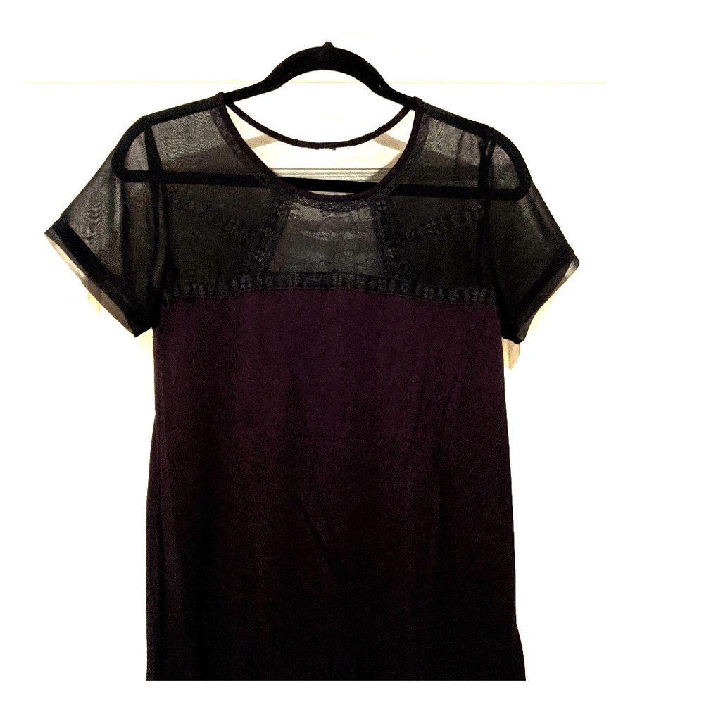 Black Sheer Short Sleeved Top